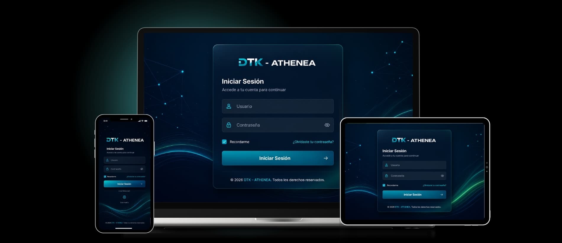 DTK-ATHENEA en escritorio, tablet y celular
