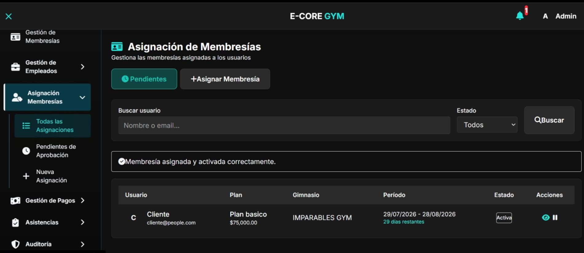 Flujo de venta y renovación de planes