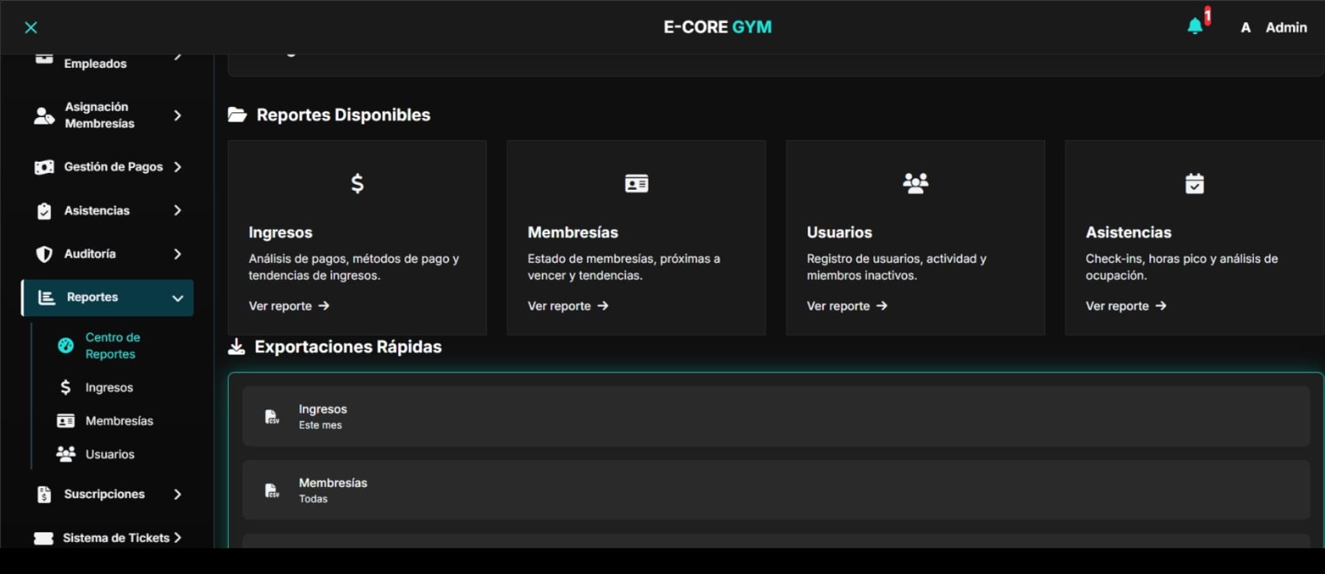 Generador de informes exportables